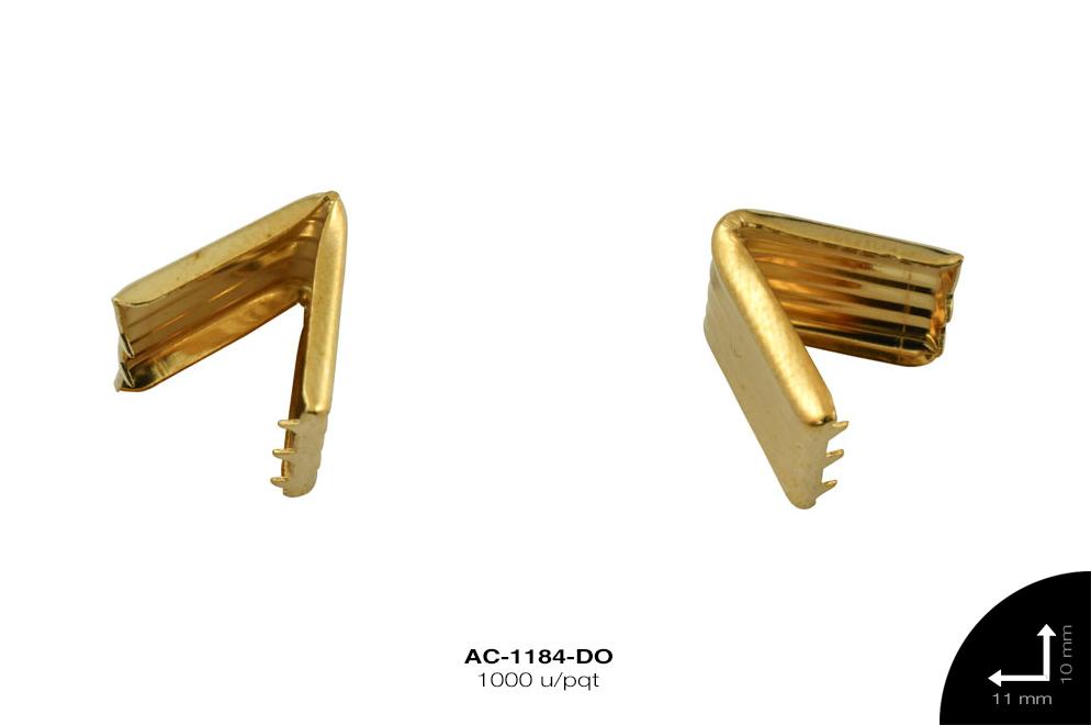 Abrazadera metálica rectangular dorada