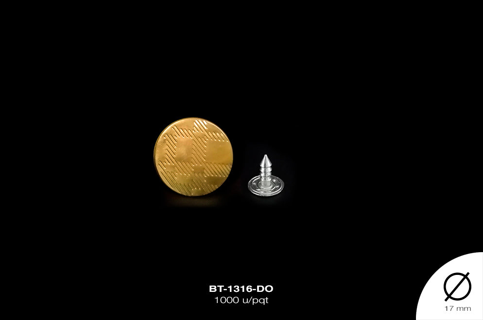 Botón golpe hierro dorado 17 mm