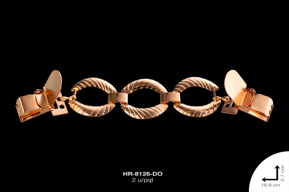 Herraje metálico pinza dorado